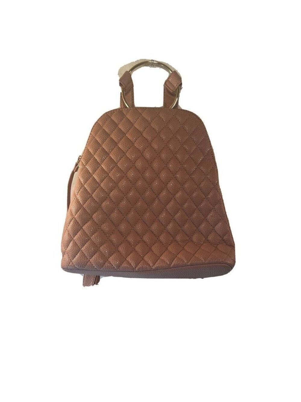 Like Dreams Dusty Rose Pink Quilted Backpack Gold Ring Convertible Purse Bag